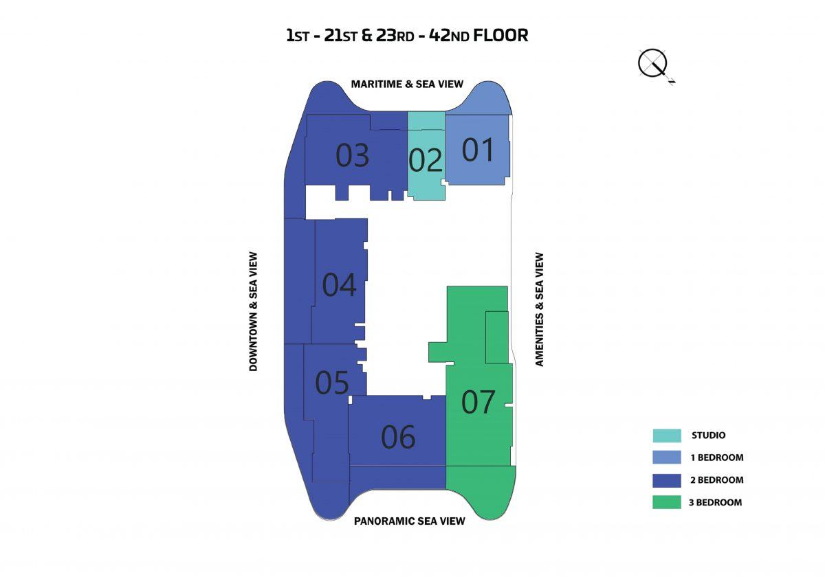 Danube Oceanz Tower 3 is located in the heart of Dubai Maritime City - Фото 5