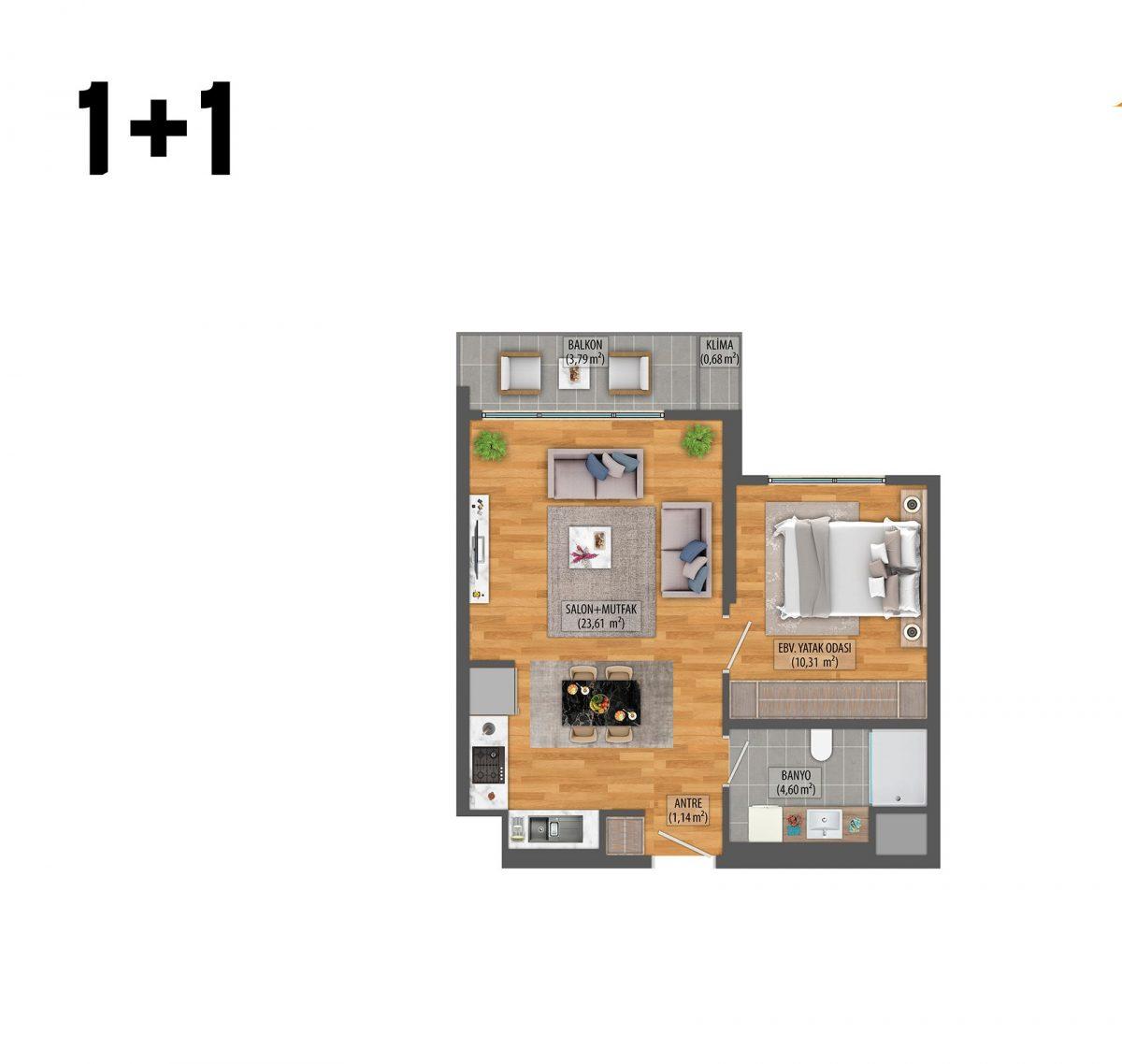 New project in Istanbul with spacious plans 1+1, 2+1 and 3+1 - Фото 7