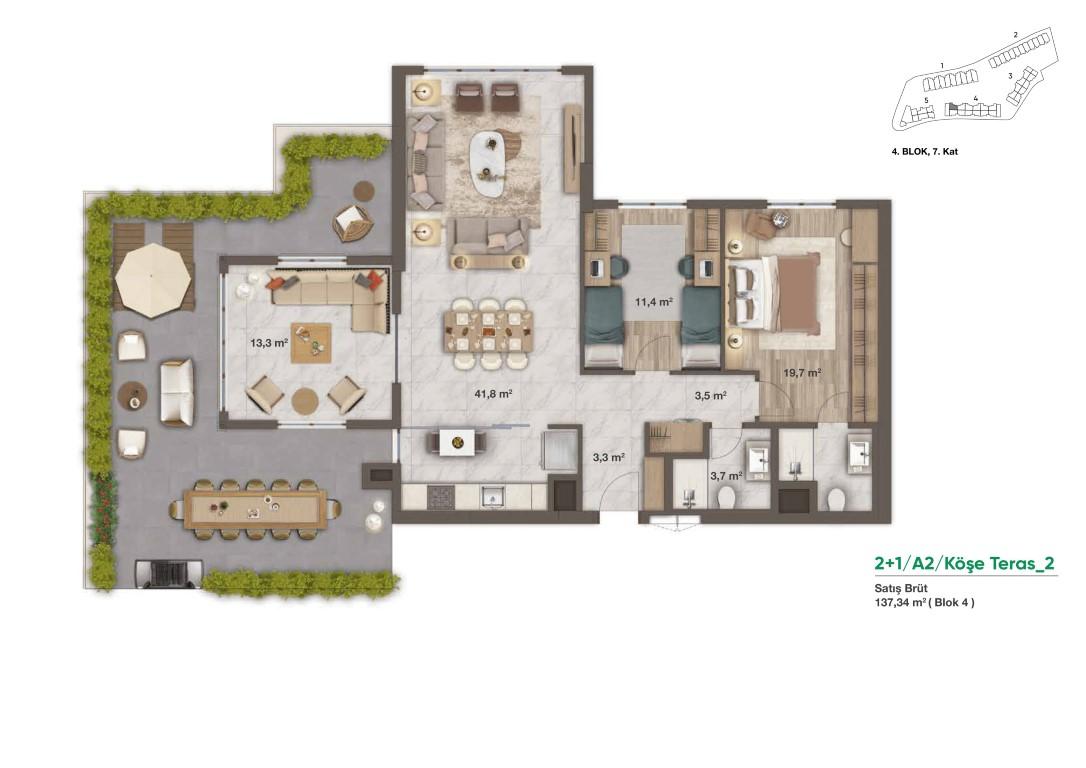 New project residential complex with large green space and many terraces - Фото 15