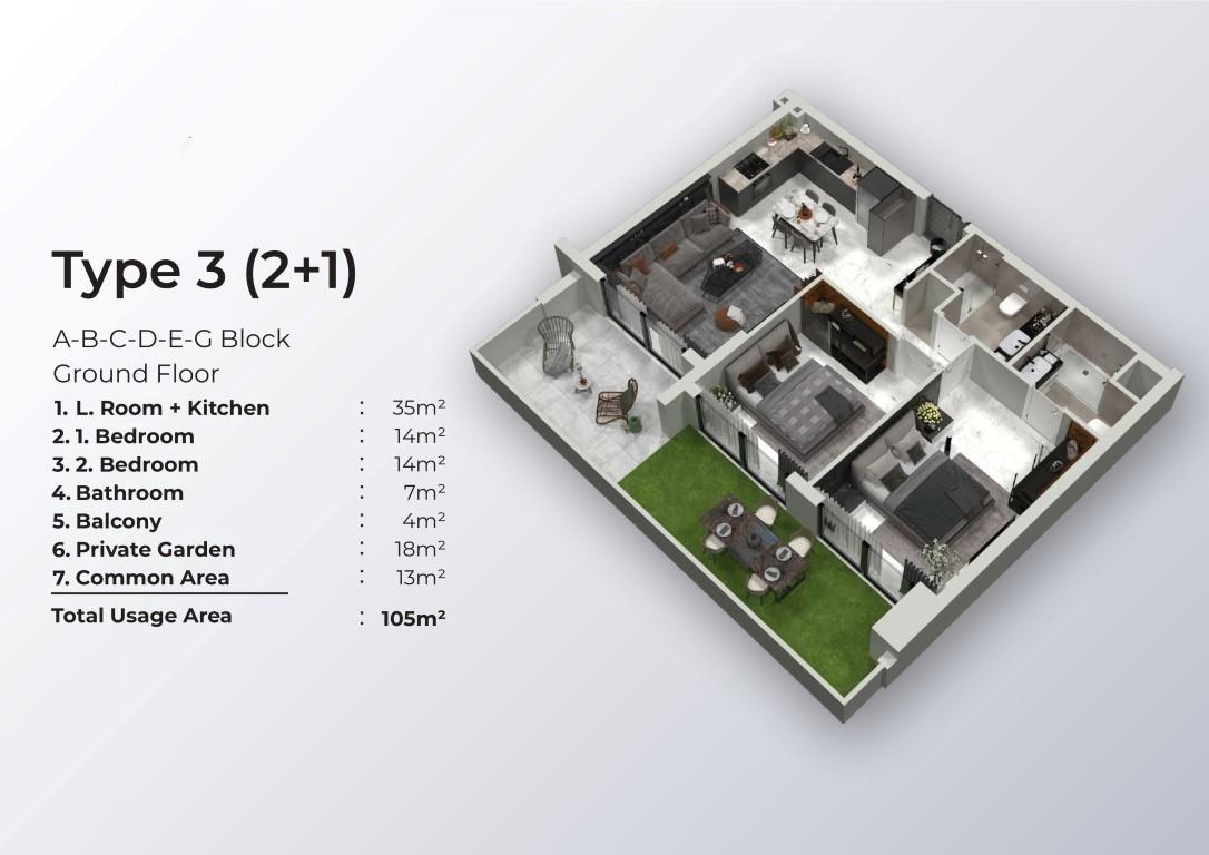 Large-scale project of a modern residential complex on the first coastline in the Iskele area - Фото 13