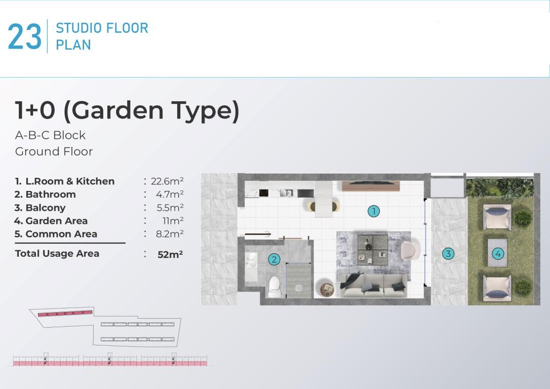 New complex in Northern Cyprus, with 1+0 and 1+1 apartments - Фото 21