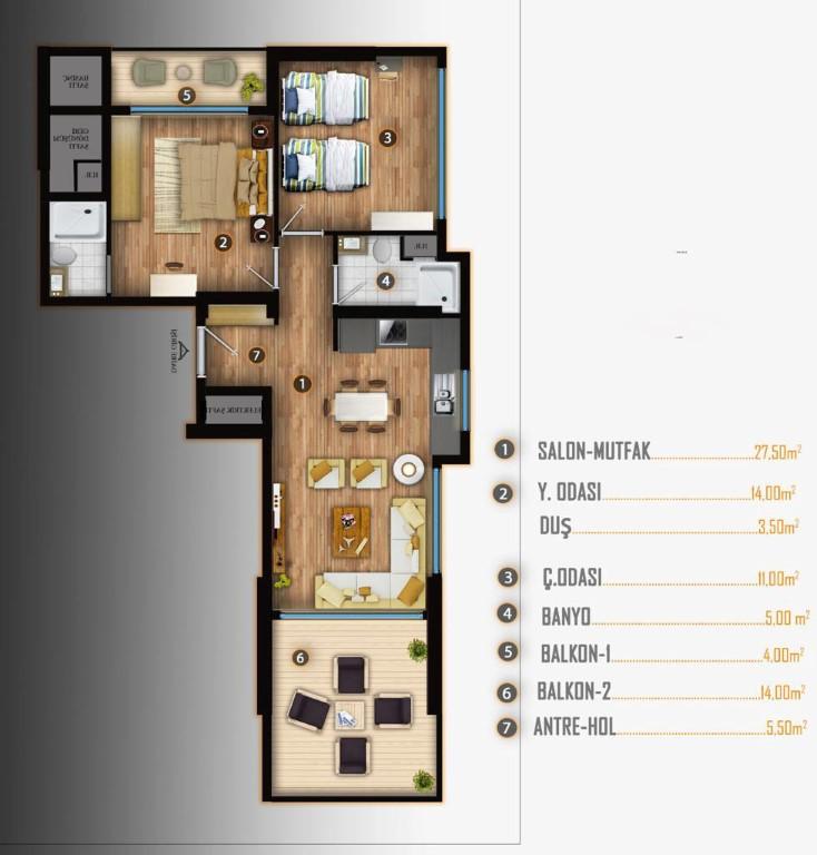 Cozy apartments (2+1) at the final stage of construction, Mersin - Фото 26