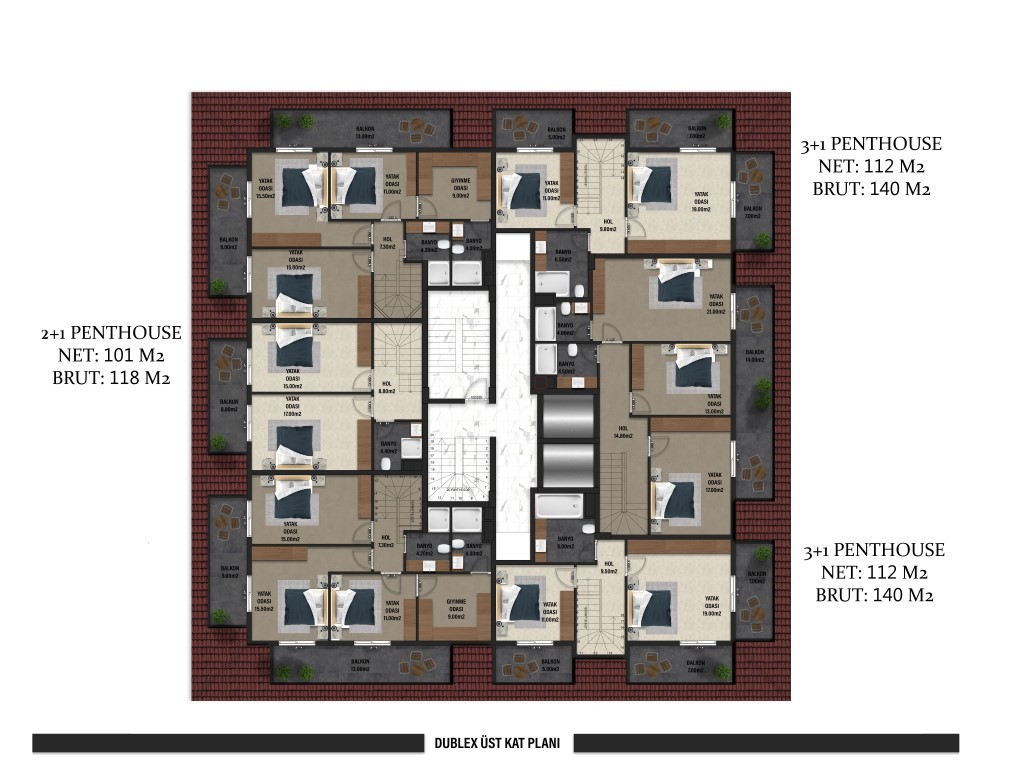 New residential complex with 1+1, 2+1 and 3+1 apartments in the center of Alanya - Фото 34