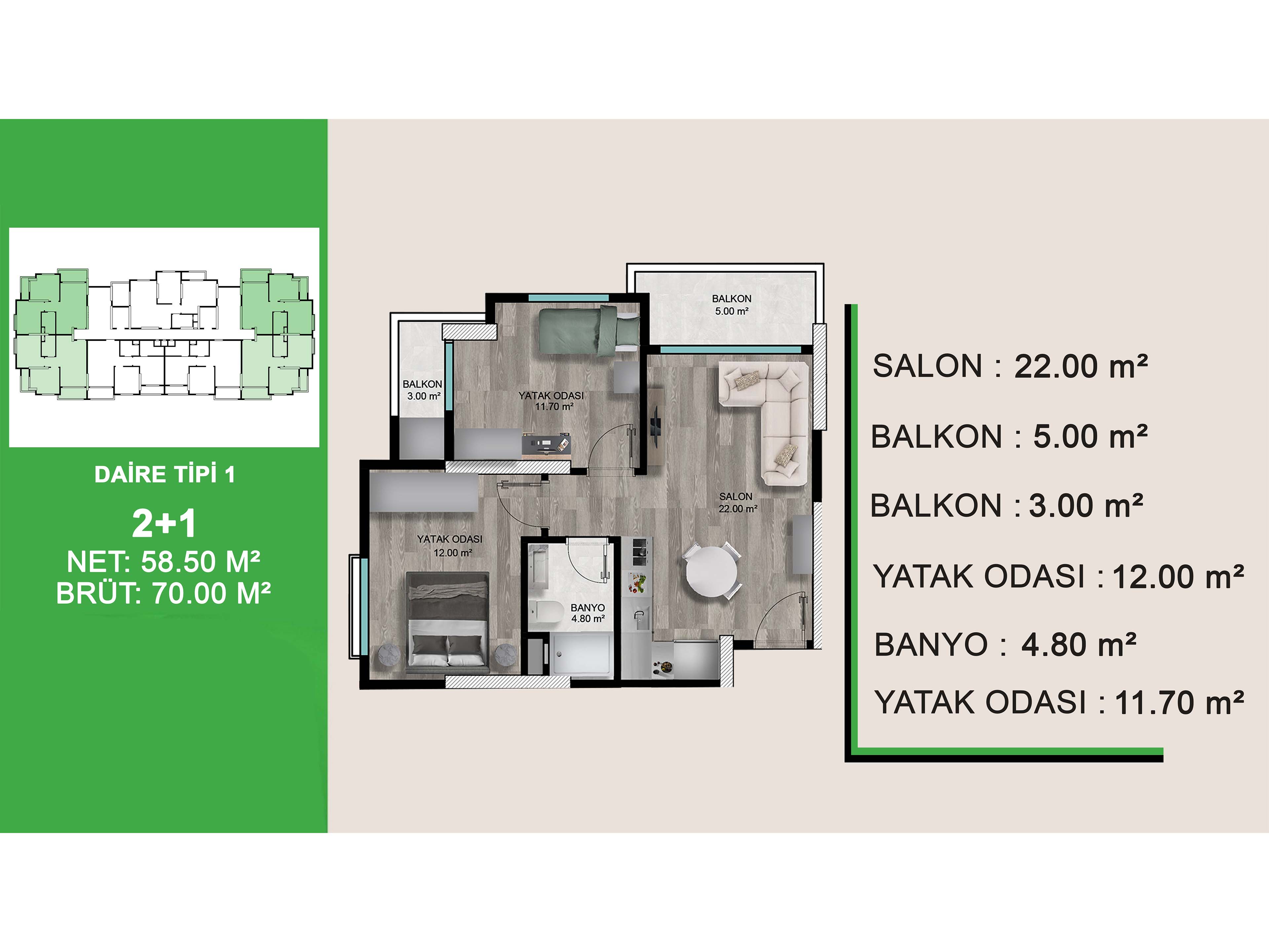 New residential complex with 1+1 and 2+1 apartments in Mezitli district - Фото 8