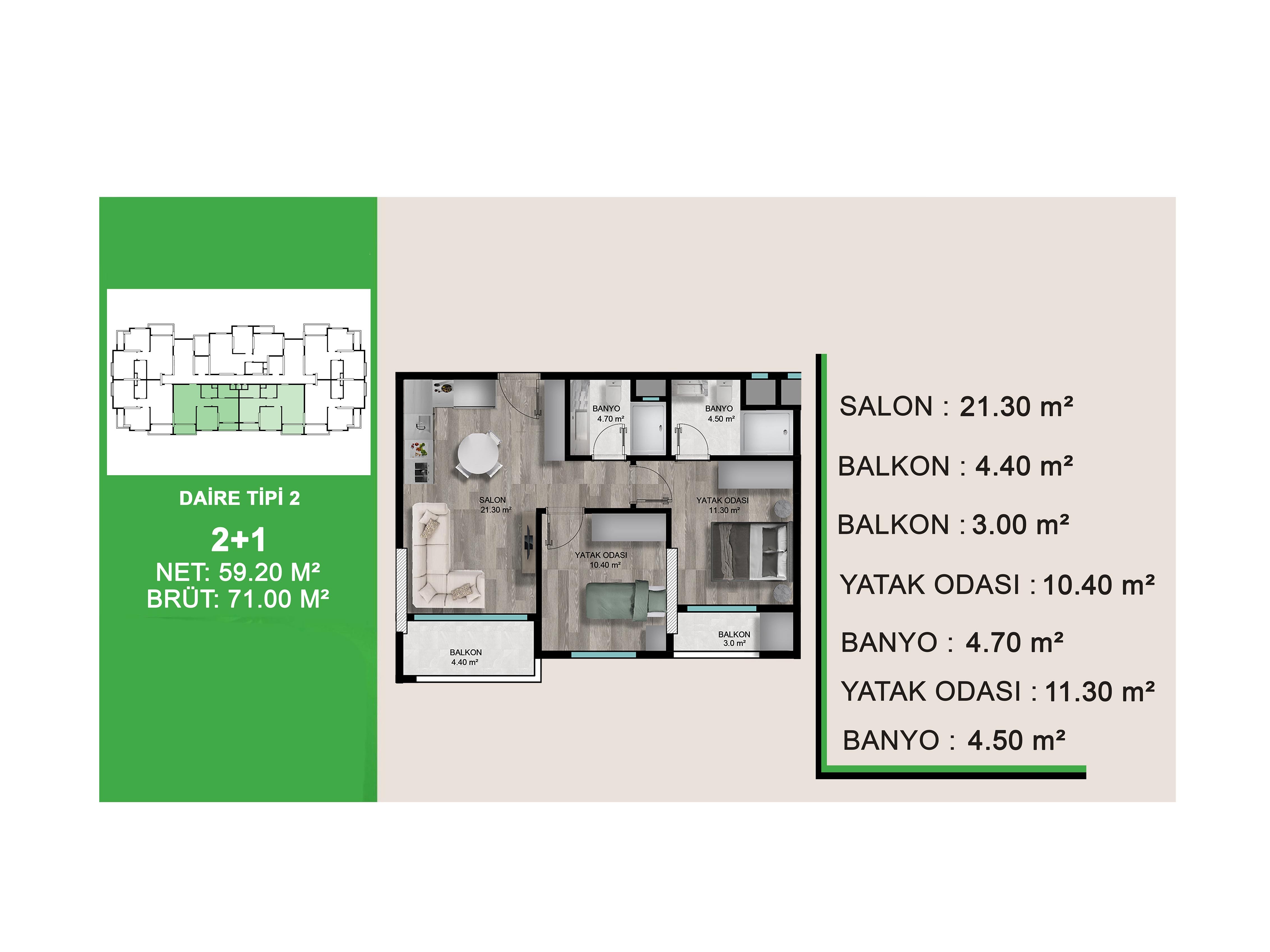 New residential complex with 1+1 and 2+1 apartments in Mezitli district - Фото 9