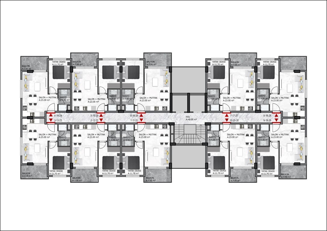 New project of residential complex in the urban infrastructure, Oba - Фото 8