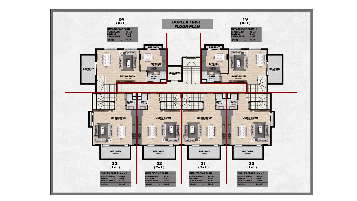 New project in the heart of Alanya, with apartments of 1+1, 2+1 and 3+1 - Фото 31