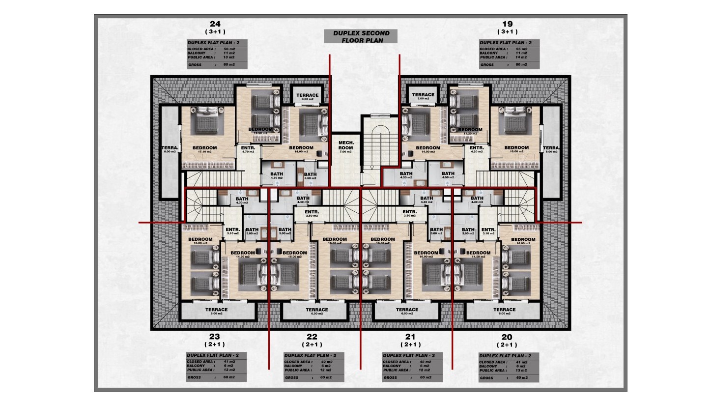 New project in the heart of Alanya, with apartments of 1+1, 2+1 and 3+1 - Фото 32