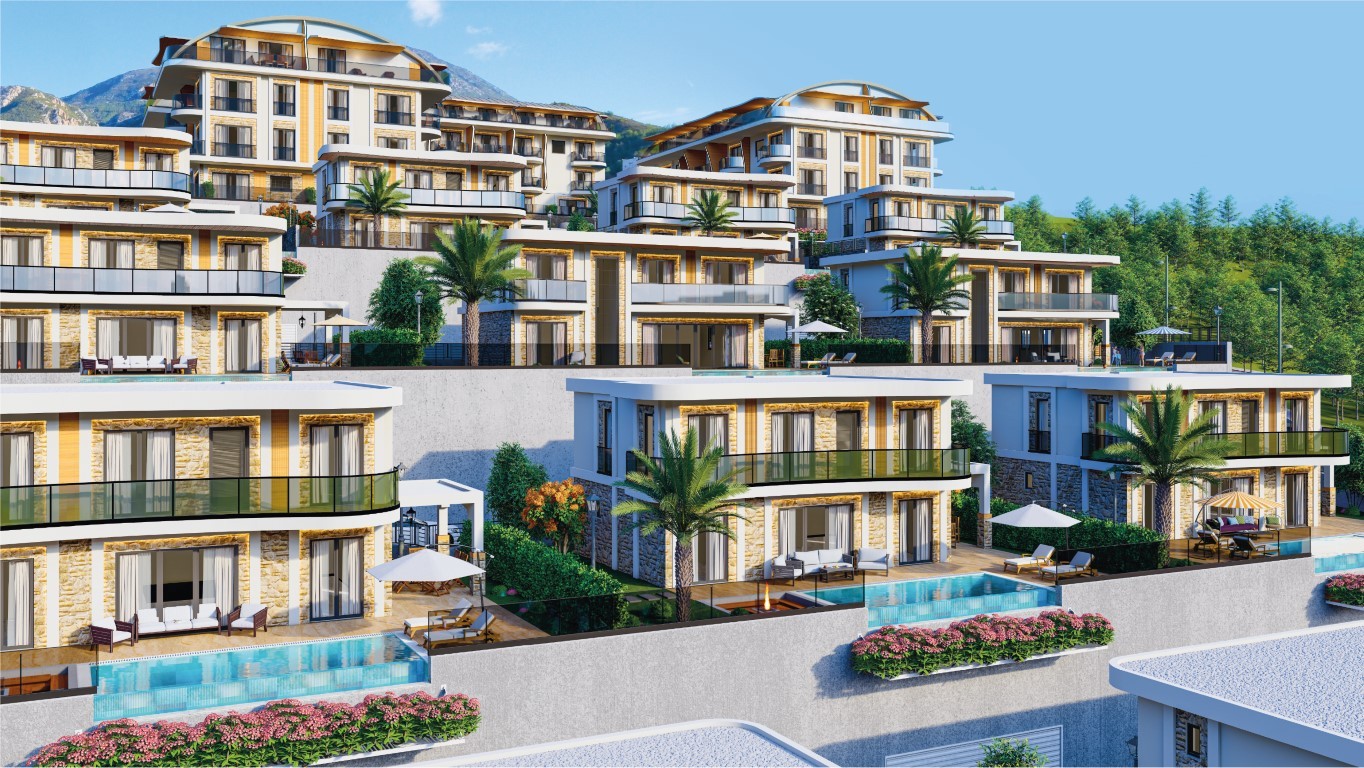 New project of modern villas, duplex and apartments with beautiful sea view, Kargyjak - Фото 4