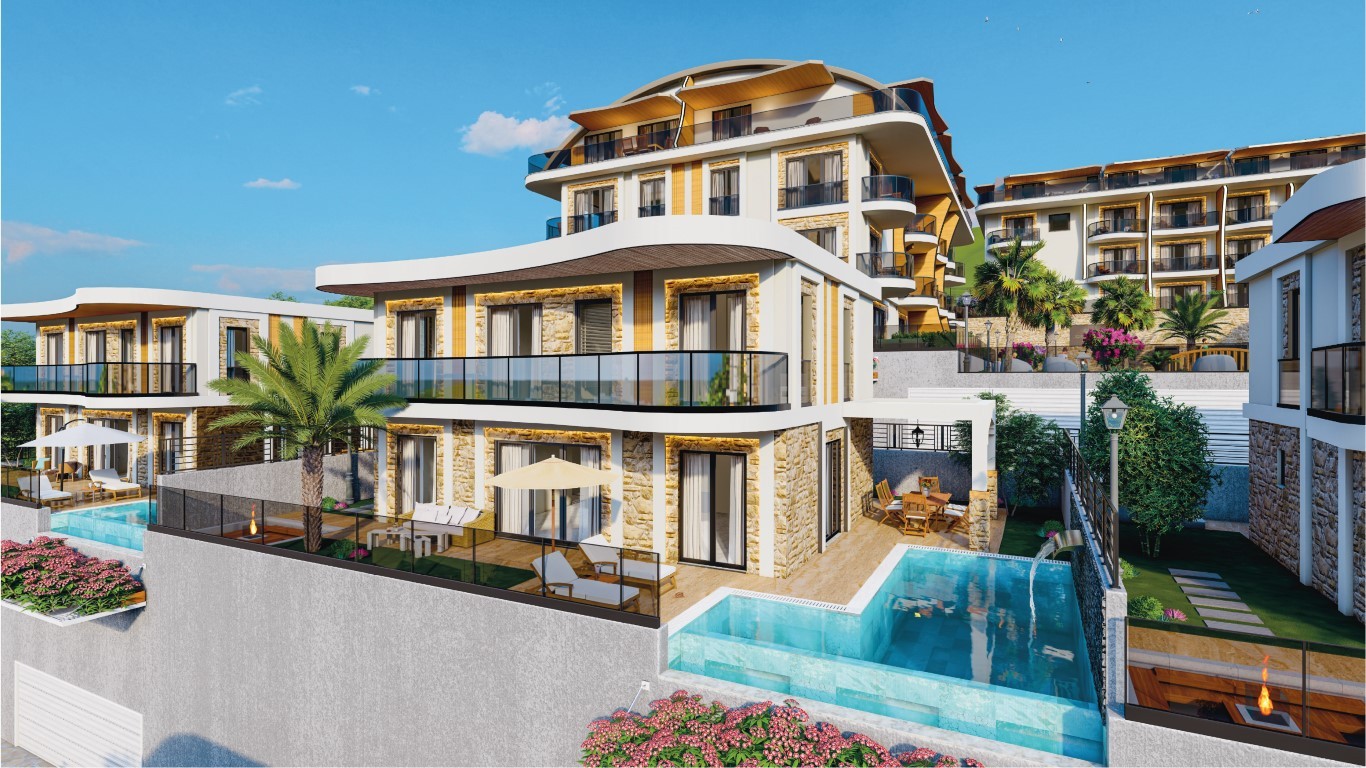 New project of modern villas, duplex and apartments with beautiful sea view, Kargyjak - Фото 5