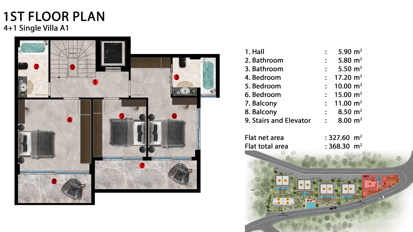 Complex of villas and apartments on the mountain, in the prestigious area of Bektaş - Фото 33