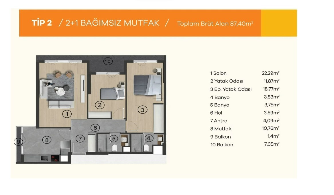 Modern project with 2+1 apartments in Ankara - Фото 13