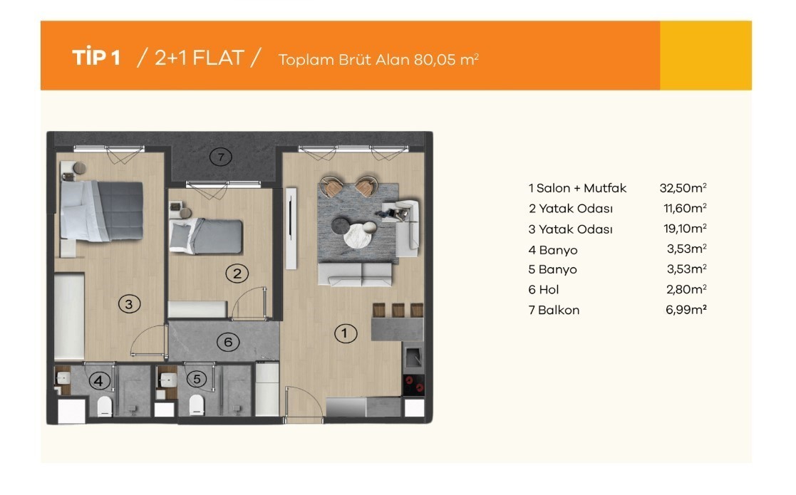 Modern project with 2+1 apartments in Ankara - Фото 12